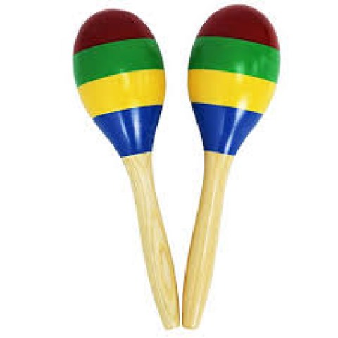 699704 MARACAS IN LEGNO COLORATE